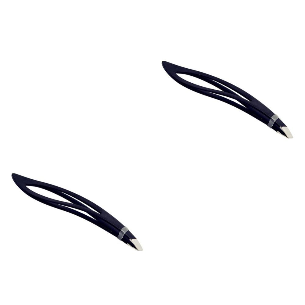 Beaupretty 2pcs Stainless Steel Eyebrow Tweezers for Men and Women Eyebrow Tool for Plucking Fine Hair and Shaping Brows Easy to Use and Clean