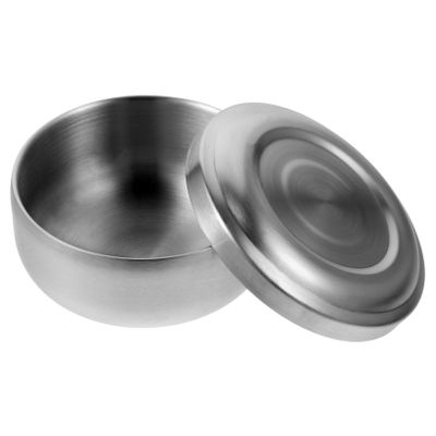 Beaupretty 4pcs Stainless Steel Shaving Bowl Lid and Practical Shaving Cream Bowl for Men for Home and Barber Shop Use Convenient Storage Silver
