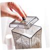HAKIDZEL Storage Containers Square Plastic Container for Cotton Pads Makeup Organizer Box Easy to Clean Odorless Delicate Workmanship Rilievo Design view 3
