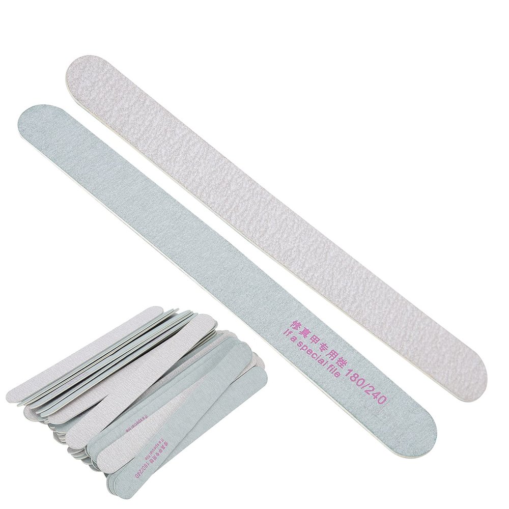 240 Grit Nail File Nail Files 50Pcs 180/240 Grit for Poly Nail Extension Gel and Acrylic Nails Emery Boards Doubled Sides Washable Nail File Manicure Tools Manicure Pedicure Tool