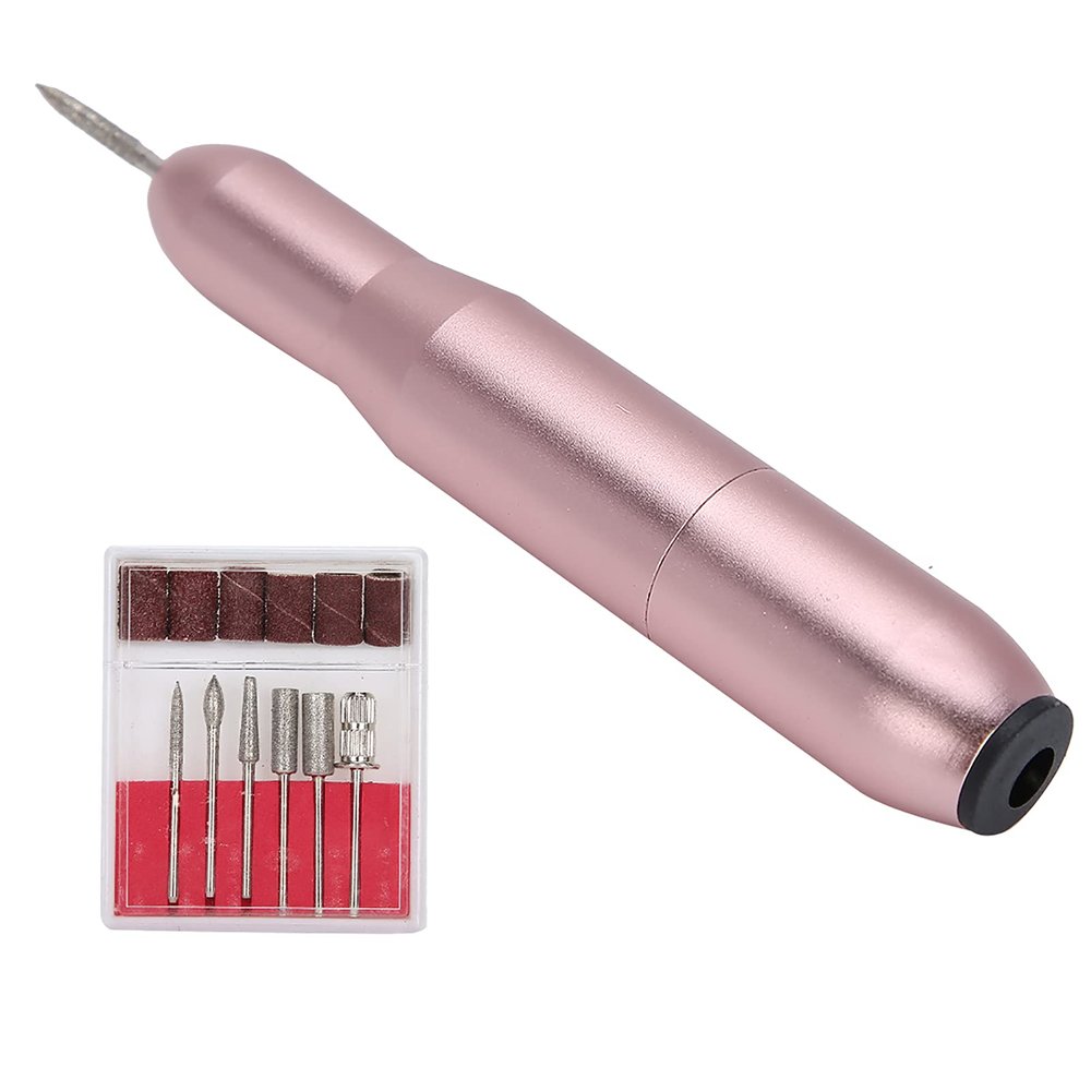 15000RPM USB Portable Electric Nail Drill Pen Machine Nail Grinding Polisher Manicure Tool Six Polishing Heads Fast Processing for Manicure Pedicure Nail Grinding Polisher