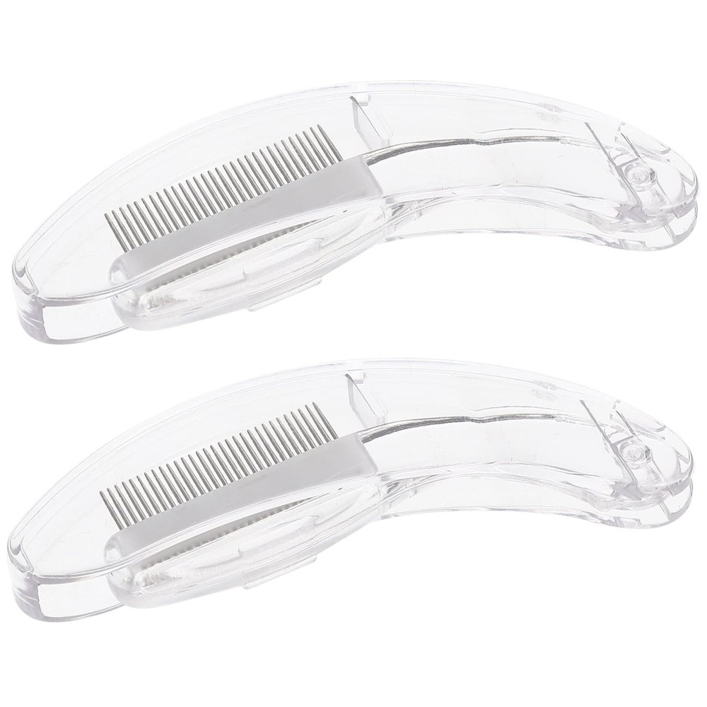 Mikinona 2pcs Metal Eyelash Comb and Eyebrow Beauty Comb Stainless Steel Dual-use Grooming Tool for Neat Lashes and Brows for Daily Makeup Application
