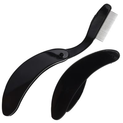 Mikinona 2pcs Stainless Steel Eyebrow and Eyelash Comb Tool Dual-use Beauty Comb for Makeup for Grooming and Separating Lashes for Beauty Enthusiasts