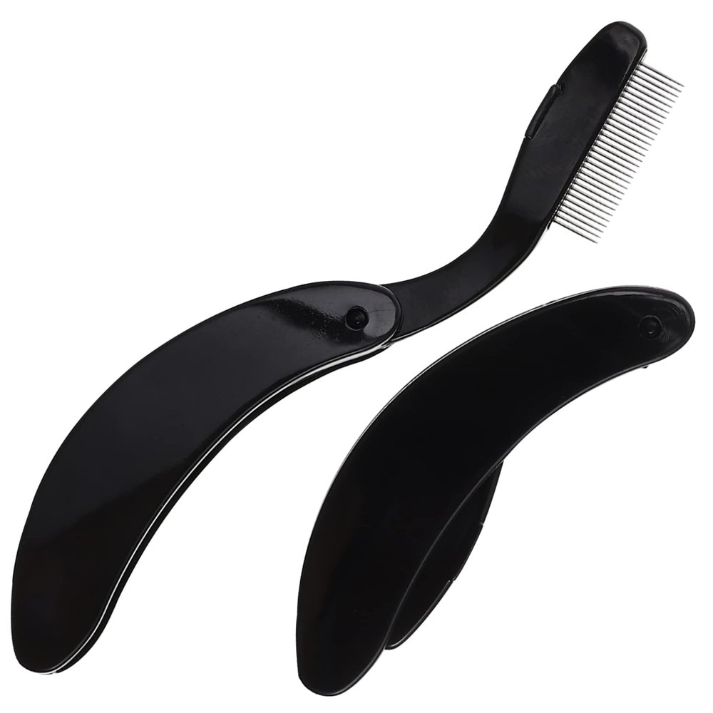 Mikinona 2pcs Stainless Steel Eyebrow and Eyelash Comb Tool Dual-use Beauty Comb for Makeup for Grooming and Separating Lashes for Beauty Enthusiasts