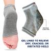 Yoosolle Health Moisturizing Gel Heel Socks for Dry Cracked Feet - 2 Pairs - Spa Socks for Cracked Heel Treatment - Heal Dry Heels - Night Care Skin - Foot Care for Women & Men (Large, Grey), Gery view 4
