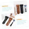 NOLITOY 3pcs Leather Case for Travel Compact Shaver Protector Cover Portable Manual Holder for Business Trips and Camping Design view 2
