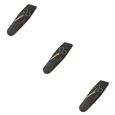 NOLITOY 3 Sets Stainless Steel Facial Hair Scissors Men's Eyebrow Trimmer Comb Beard Scissors Grooming Kit Barber Shop Tool