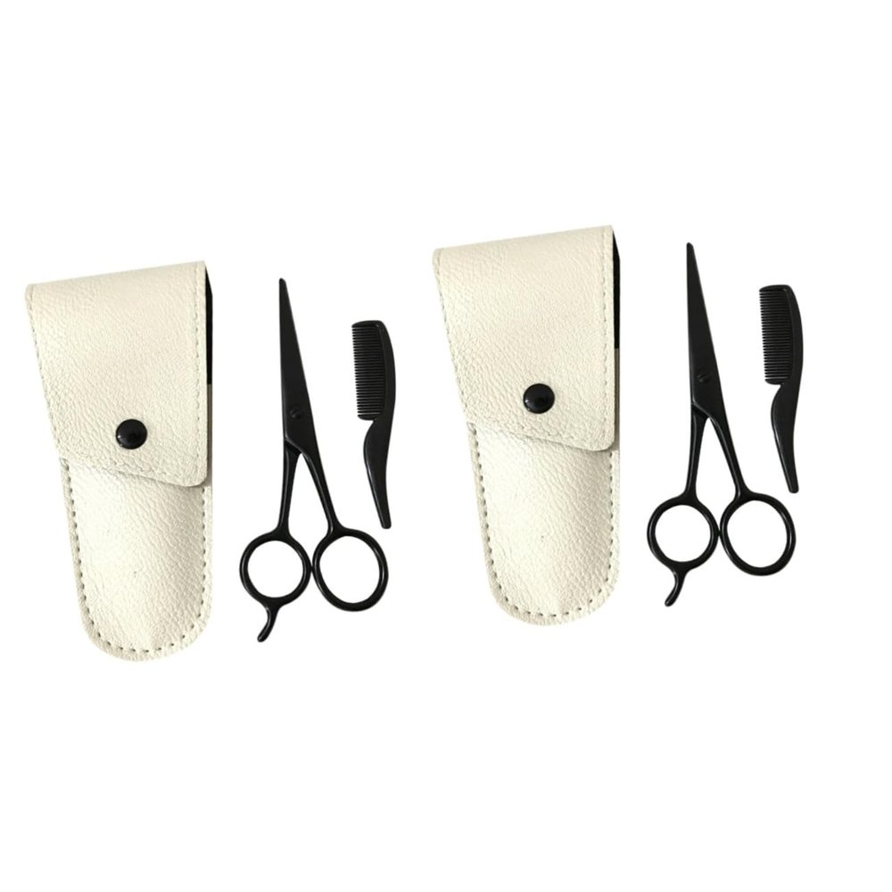 NOLITOY 6pcs Beard Care Kit Men Stainless Steel Beard Scissors Mustache Trimming Scissors Precision Grooming Shears Portable for Home Salon