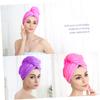 Beatifufu 2-Pack Ultra Absorbent Microfiber Hair Towel Wraps for Quick Drying Suitable for Hair Types Pink Purple view 3