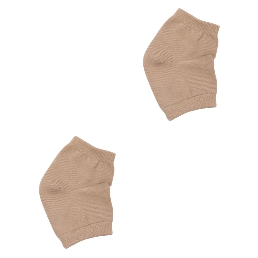 minkissy 2pcs Nylon Open Toe Socks Gel Heel Sleeve Moisturizing Antichapping Relief for Cracked Feet