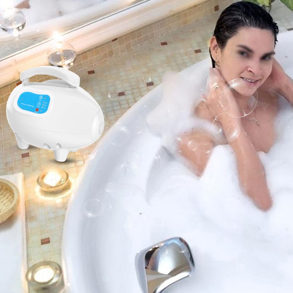 Bubble Bath Mat Tub Spa Massager Adjustable Bubble Settings and Massage Machine with Air Hose Antislip (US Plug 110V AC Output 100120V)