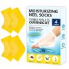 Moisturizing Gel Heel Socks for Dry Cracked Feet - 2 Pairs - Spa Socks for Cracked Heel Treatment - Heal Dry Heels - Night Care Skin - Foot Care for Women & Men (Large, Yellow) view 1