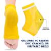 Moisturizing Gel Heel Socks for Dry Cracked Feet - 2 Pairs - Spa Socks for Cracked Heel Treatment - Heal Dry Heels - Night Care Skin - Foot Care for Women & Men (Large, Yellow) view 4
