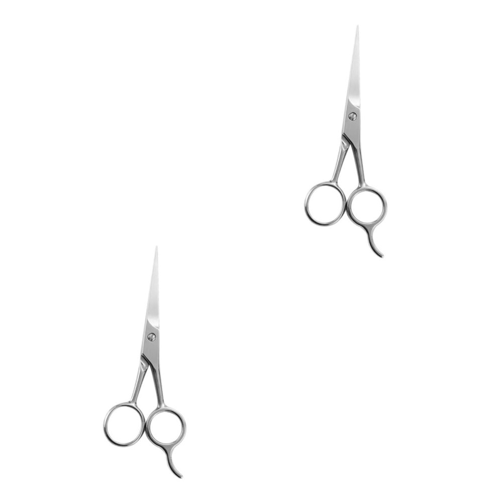 NOLITOY 2pcs Men Stainless Steel Beard Scissors Hairdressing Scissors Mustache Trimmer Compact Beard Care Tool for Male Friends