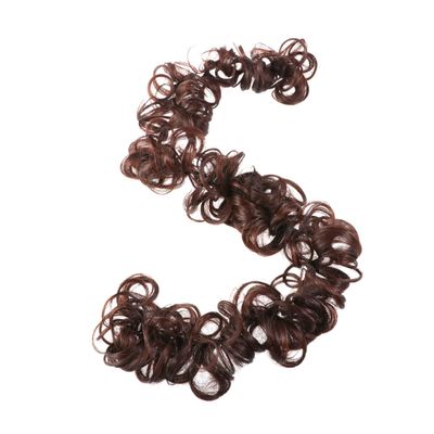 NOLITOY Wavy Curly Messy Bun Hairpiece for Women Synthetic Donut Chignon Extensions Twisting Hair Piece for Elegant Updos Multiple Colors Chestnut
