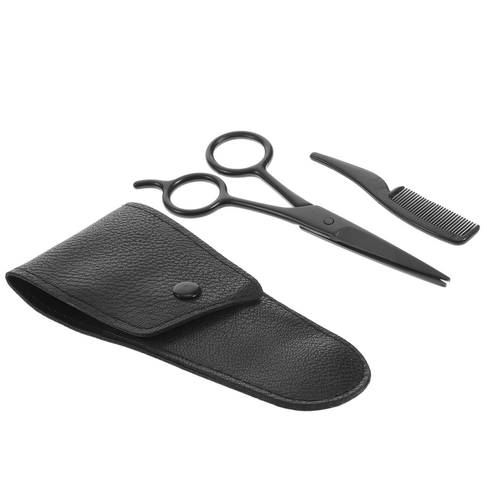 NOLITOY Beard Comb Nose Hair Trimmer Set Scissors Brow Trimmer Stainless Steel Scissors Beard Grooming Tool