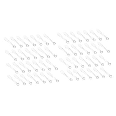 FRCOLOR 100pcs Reusable Makeup Spatulas Transparent Face Cream Applicator Spoons for Skin Care and Facial Masks Lightweight and Easy to Clean Compact Design for Beauty Salons and Travel