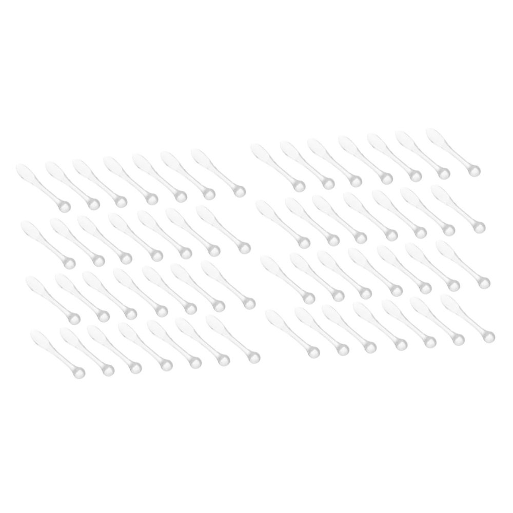FRCOLOR 100pcs Reusable Makeup Spatulas Transparent Face Cream Applicator Spoons for Skin Care and Facial Masks Lightweight and Easy to Clean Compact Design for Beauty Salons and Travel
