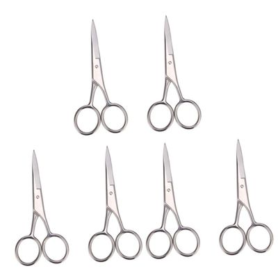 NOLITOY 6pcs Men Beard Scissors Mustache Trimming Shears Stainless Steel Hair Cutting Scissors Barber Shop Supplies Home Diy