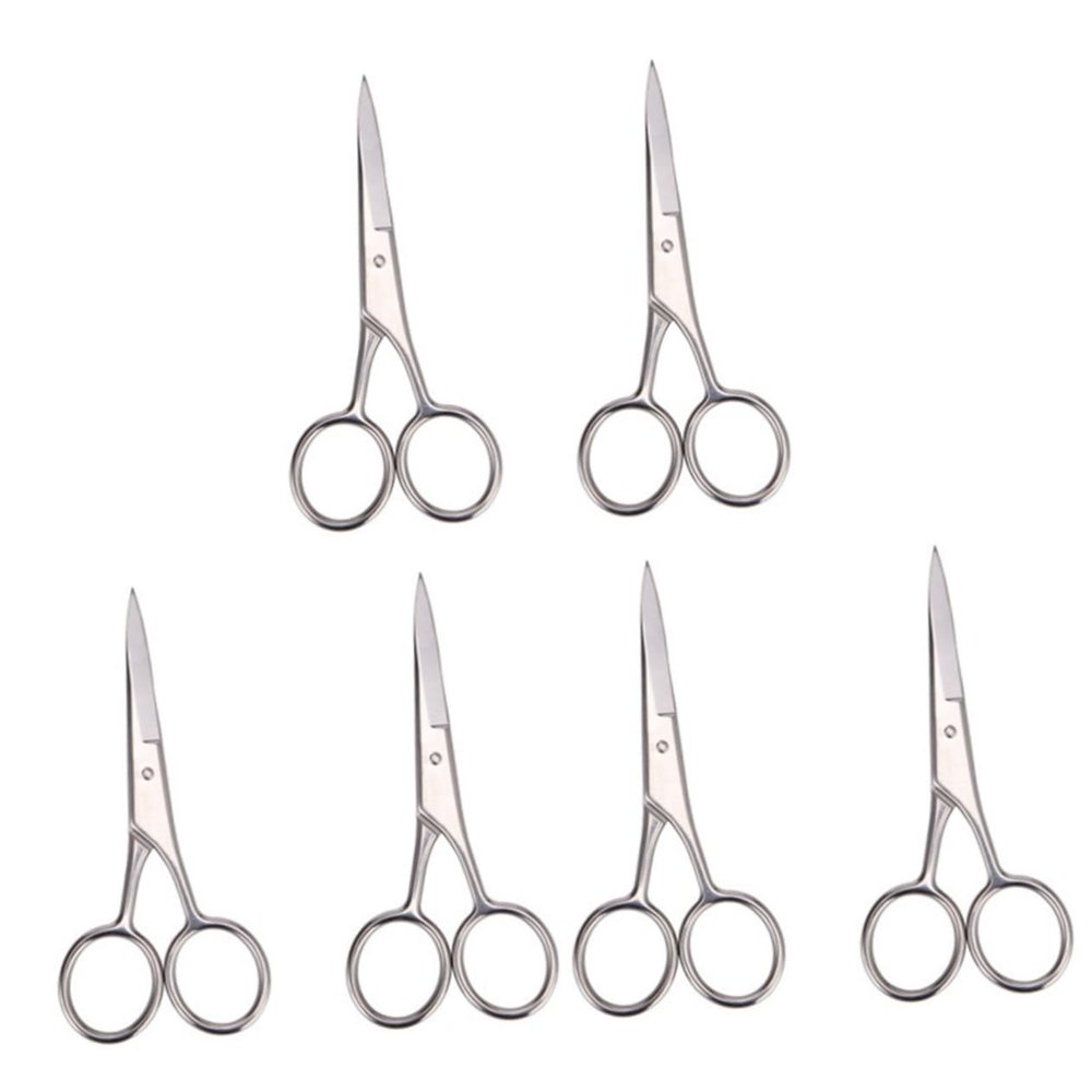 NOLITOY 6pcs Men Beard Scissors Mustache Trimming Shears Stainless Steel Hair Cutting Scissors Barber Shop Supplies Home Diy