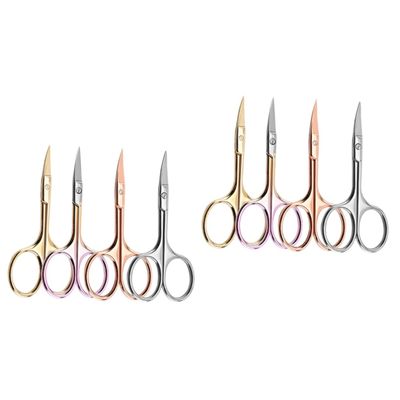NOLITOY 8pcs Professional Beard Scissors Stainless Steel Mustache Trimmer Shears for Men Hair Cutting Scissors for Barber Shop Diy Random Color