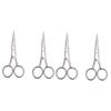 NOLITOY 4pcs Stainless Steel Beard Trimming Scissors for Men Shears for Barbershop Home Use Precision Grooming Tools for Stylish Beard Care Silver view 1