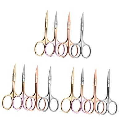 NOLITOY 12pcs Stainless Steel Men Beard Scissors Mustache Trimmer Shears Barber Cutting Scissors for Diy Random Color