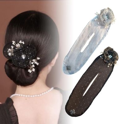 FOTN Flower Hair Bun Roller,Quickly Bun Hair Twister,Ball Hair Clip,Sheer Fabric Hair Bun Maker for Long Thick Hair Accessories for Women Girls (Color : 2PCS)