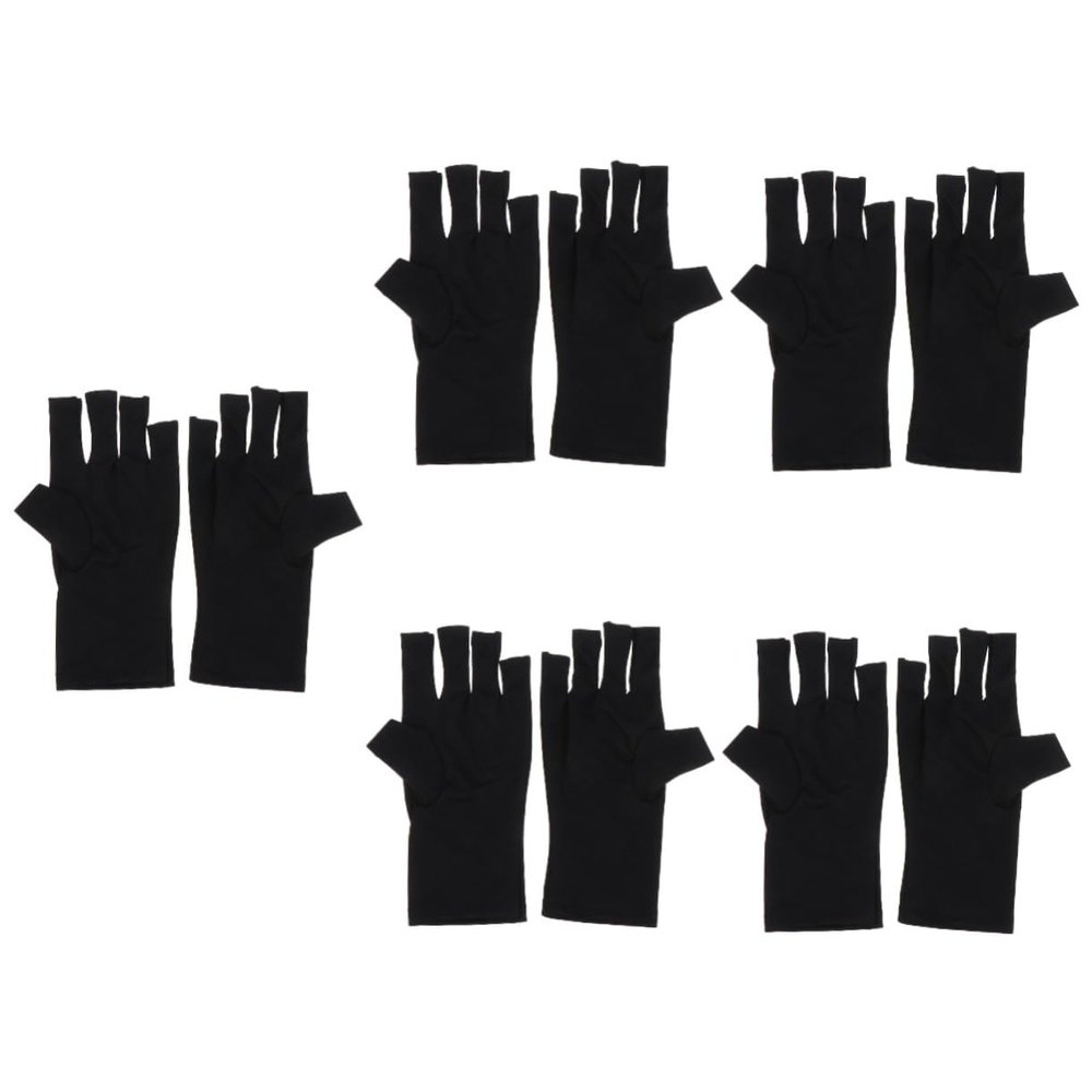 FOMIYES 5 Pairs Uv Gloves for Nails Nail Art Supplies Gel Manicure Sun Protection Gloves
