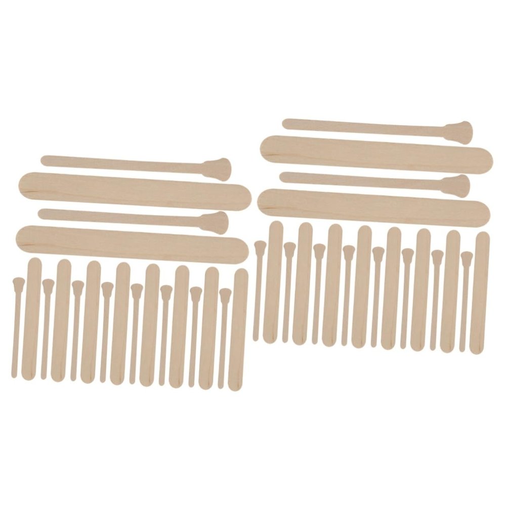 Beaupretty 200pcs Waxing Sticks Wooden Applicators for Hair Removal Handheld Spatulas for Body Eyebrow and Lip Waxing Smooth Edges for Safe Use