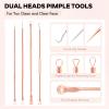FEITA Blackhead Remover Pimple Comedone Extractor Tool, Stainless Acne Tools Pimple Popper Removal Kit, Zit Whitehead Popping Needle for Nose & Face, Rose Gold 4Pcs view 2