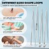 FEITA Blackhead Remover Pimple Popper Tool Kit, Comedone Pimple Extractor Acne Tools for Face Nose, Stainless Acne Needle Zit Popping Removal Facials Tool, Silver 4Pcs view 3