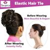 Generic Hair Accessories For Women Stylish - Juda Hair Buns - Messy Bun Hair Extension - Artificial Fake Donuts Maker Scrunchies - With Elastic Rubber band - Natural Brown - 1 Pc - (25GR) view 2