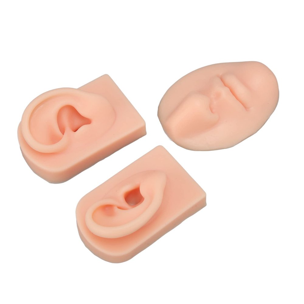 Airshi Piercing Practice Model, Portable and Safe Display Nose Model for Piercing Salon for Doctor (Light Beige)