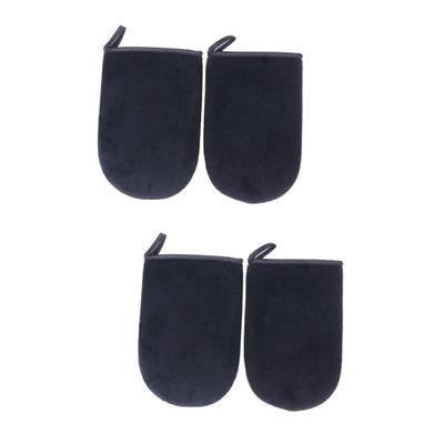 FRCOLOR 4pcs Self Tanning Applicator Mitts Soft Lint Tanning Gloves for Even Application Black for Results