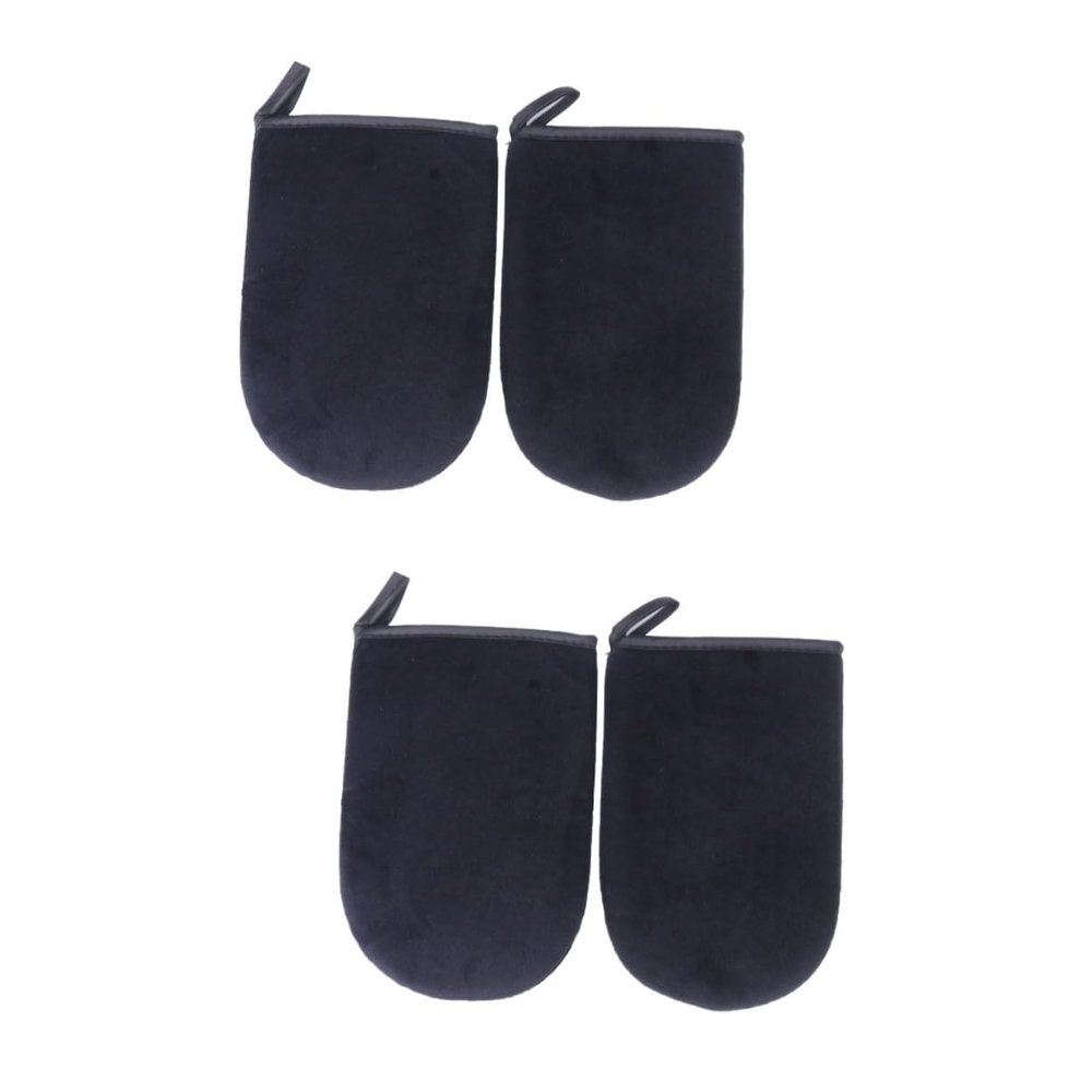 FRCOLOR 4pcs Self Tanning Applicator Mitts Soft Lint Tanning Gloves for Even Application Black for Results