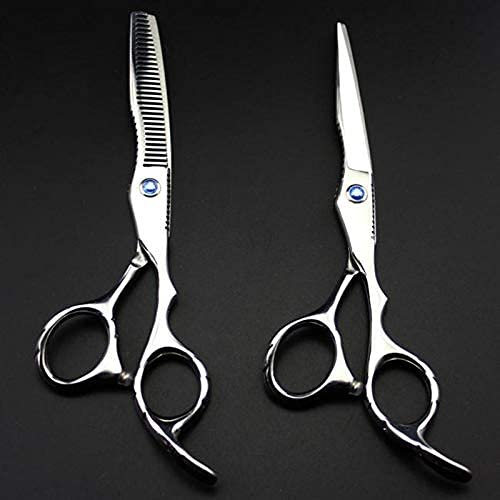 Hair Cutting Shears 6 inch Barber Scissors Barber Scissors Sparse Barber Scissors Barber Scissors Barber Scissors for Men Women/Salon/Home/Stylist (Color : Set, Size : W)