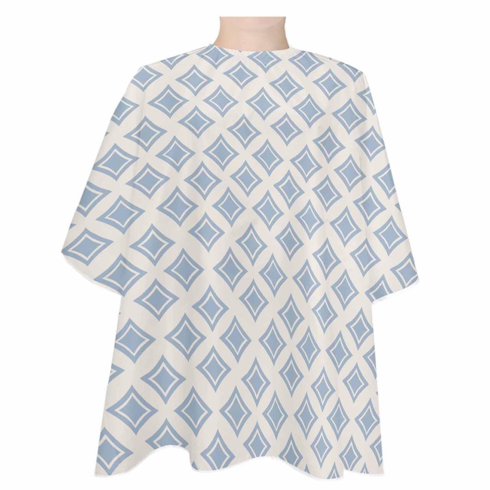 Abstract Blue Barber Cape - Salon Hair Cutting Cape for Women,Men,Kids,Adults,Haircut Cape with Adjustable Elastic Neckline Hairdressing Stylist Cape Gown Accessories Geometric Modern Boho Art