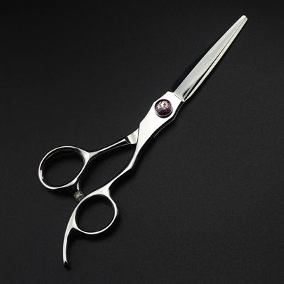 Barber Scissors Hair Cutting Scissors, 6 Inch Professional 440c Steel Scissor Gem Hair Scissors Haircut Thinning Barber Hair Cutting Shears Hairdresser Scissors (Color : Cutting Scissor, Size : Q)