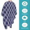 Abstract Navy Flower Barber Cape,Salon Hair Cutting Cape for Women,Men,Kids,Adults,Haircut Cape with Adjustable Elastic Neckline Hairdressing Stylist Cape Accessories Modern Blue Minimalist Geometric view 2