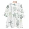 Coastal Summer Barber Cape,Salon Hair Cutting Cape for Women,Men,Kids,Adults,Haircut Cape with Adjustable Elastic Neckline Hairdressing Stylist Cape Accessories Sea Turtle Sage Green Coral Starfish view 1