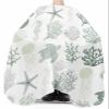 Coastal Summer Barber Cape,Salon Hair Cutting Cape for Women,Men,Kids,Adults,Haircut Cape with Adjustable Elastic Neckline Hairdressing Stylist Cape Accessories Sea Turtle Sage Green Coral Starfish view 3
