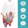 4th of July Barber Cape,Salon Hair Cutting Cape for Women,Men,Kids,Adults,Haircut Cape with Adjustable Elastic Neckline Hairdressing Stylist Cape Accessories Garden Flower Birds Stripes Stars Flag view 2