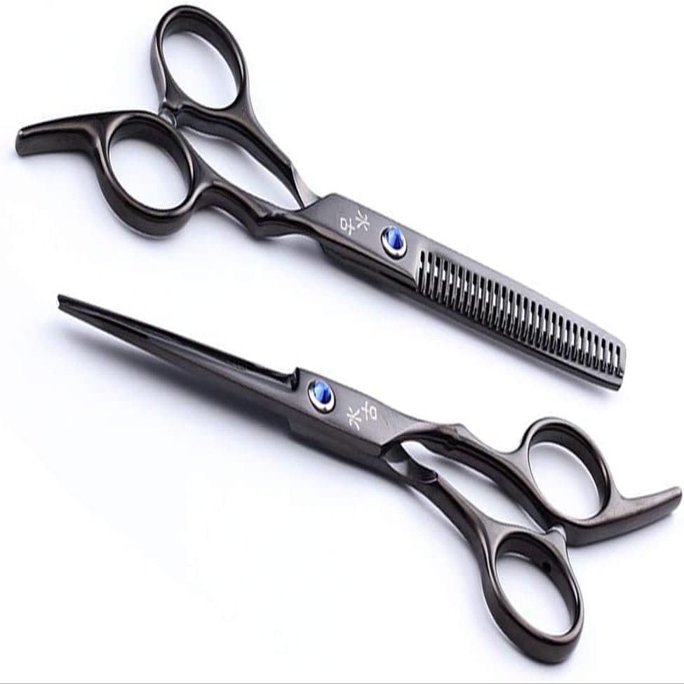 Professional Hairdressing Scissor Perfect for Hair Salon,Barber Hairdresser and Home Use to Trim Your Beard Moustache Haircut Comes with Beautiful Black Scissors Pouch Case,Black