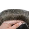 Mens Hair Piece Human Hair System for Men Toupee 0.06mm Ultra Thin Skin Hair Replacement System for Mens Hairpieces Protesis Capilar #360 3# DARK BROWN+60% GREY 8x10 90% light density view 3