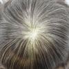 Mens Hair Piece Human Hair System for Men Toupee 0.06mm Ultra Thin Skin Hair Replacement System for Mens Hairpieces Protesis Capilar #360 3# DARK BROWN+60% GREY 8x10 90% light density view 4