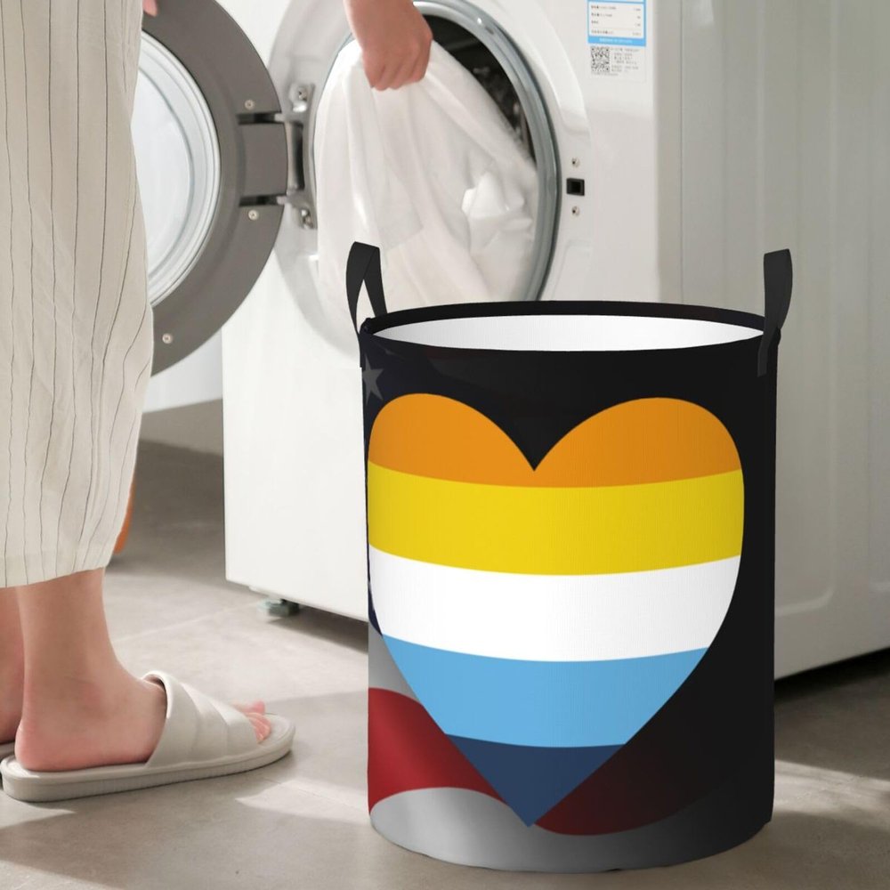 Aroace Pride Lgbta Circular Hamper Lasting Organization Bedroom Bathroom Dcor