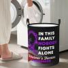 Alzheimers Awareness Purple Ribbon Circular Hamper Lasting Organization Bedroom Bathroom Dcor view 1
