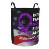 Alzheimers Awareness Purple Ribbon Circular Hamper Lasting Organization Bedroom Bathroom Dcor view 3