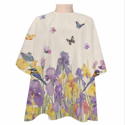 Purple Yellow Flower Barber Cape,Salon Hair Cutting Cape for Women,Men,Kids,Adults,Haircut Cape with Adjustable Elastic Neckline Hairdressing Stylist Cape Accessories Spring Botanical Blossom Floral